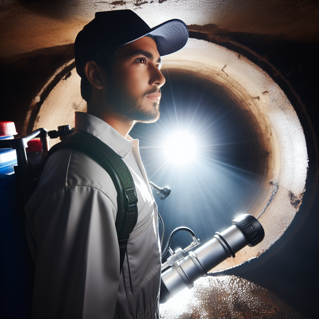 תמונה של מדביר מקצועי עם כלי הדברה, לאור פתיחתו של המאמר.